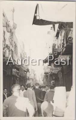 Vintage Deutschland gedruckte Postkarte belebte Straßenszene Stadtleben Menge