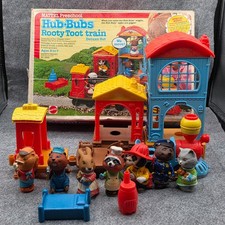 Vintage 1975 MATTEL Preschool HUB BUBS Happy Hollow Playset COMPLETE