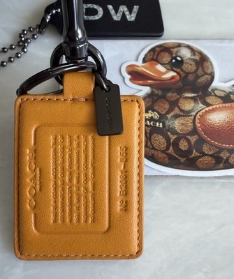 NEW COACH STORY PATCH YELLOW/ORANGE/BLUE LEATHER CREED BAG CHARM