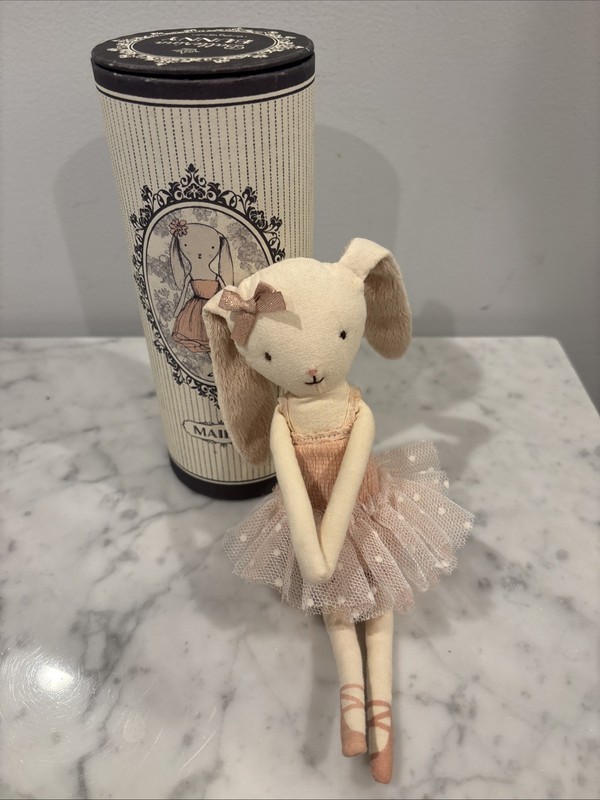 Maileg Dancing Ballerina Bunny Rabbit Doll Retired 2018 Magnetic Hands 9”
