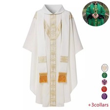 Catholic Clergy Chasuble with Stole Celebrant Priest Chasuble Pastor Vestments