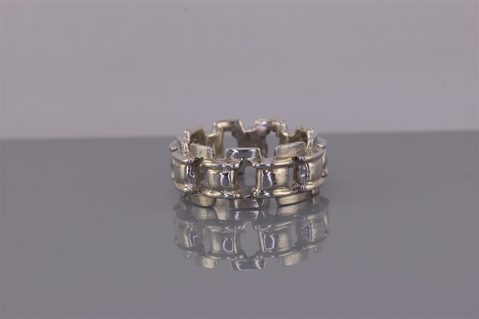 Sterling Silver 9mm Rectangular Rimmed Linked Sol… - image 2