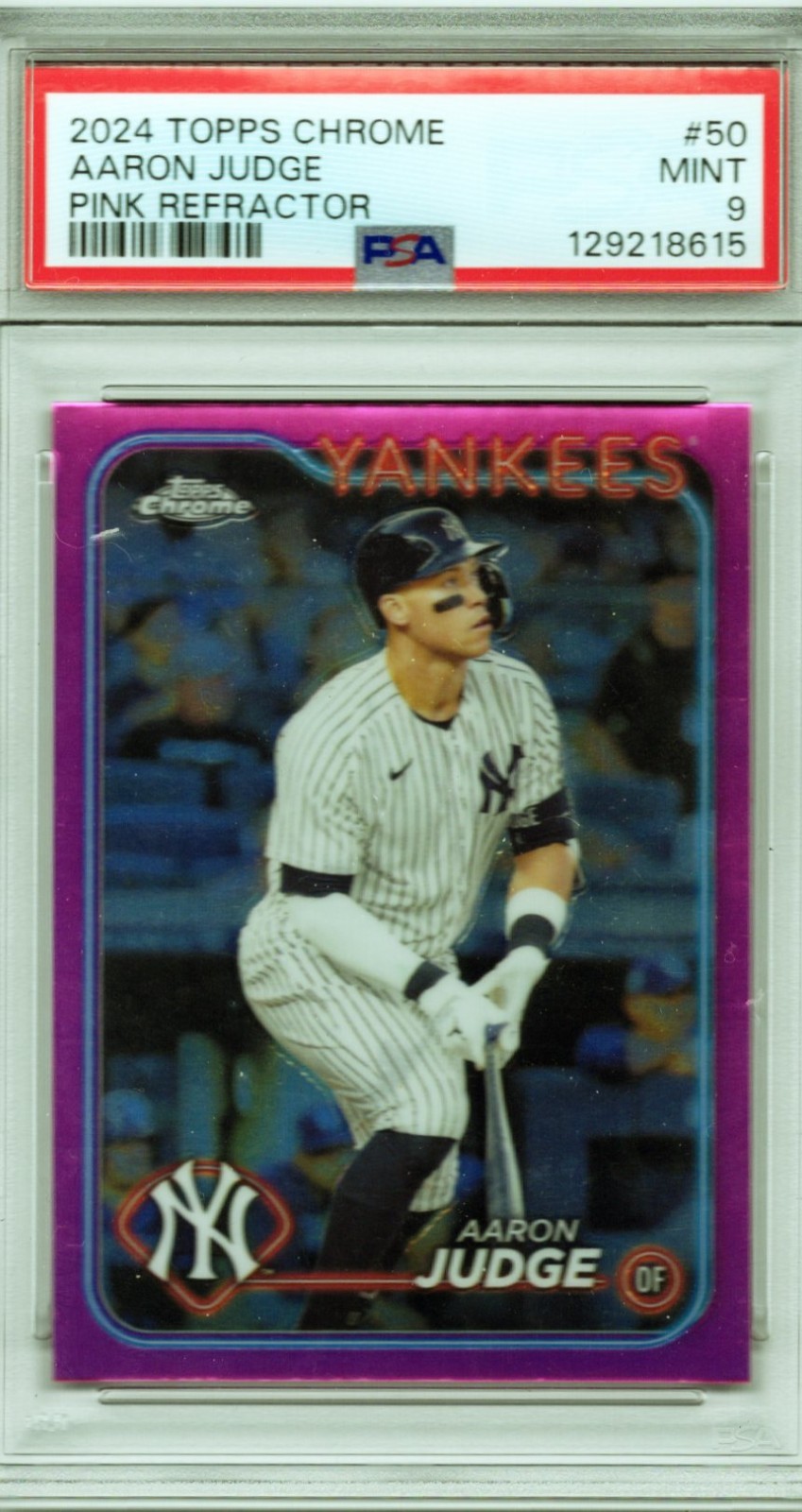 2024 Topps Chrome - Aaron Judge #50 Pink Refractor PSA 9