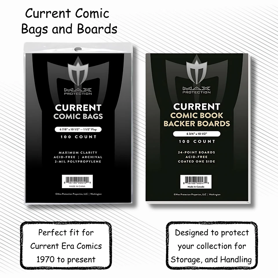 (1000ct) Max Protection Current Comic Book Bags and Boards - Ultra Clear Bags & - Image 2 of 4