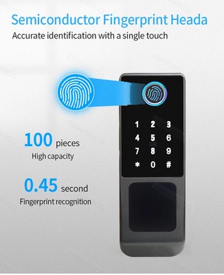 WiFi Doppelseitiges Fingerabdruckschloss Wasserdicht Outdoor Tor Passcode RFID Karte Schlüssel
