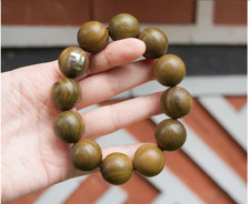 Buddhist Buddha Meditation Prayer Green Sandalwood Wood Mala Bracelet