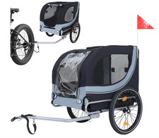 Large Dog Bike Trailer Folding 120LB Pet Carrier 18.9'' Wheels All Terrain