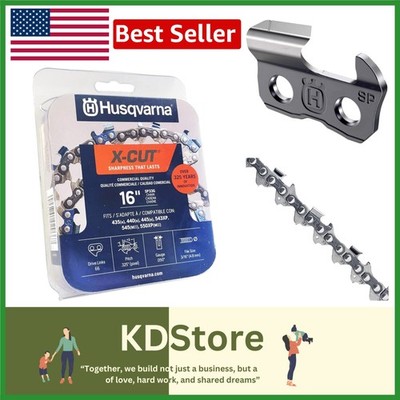 16 Inch Chainsaw Chain 0.33 Pitch 0.05 Gauge Compatible with 435-550XP