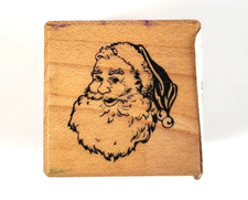 Vintage 1985 PSX Santa Claus A-327 Mini Wood Mounted Rubber Stamp