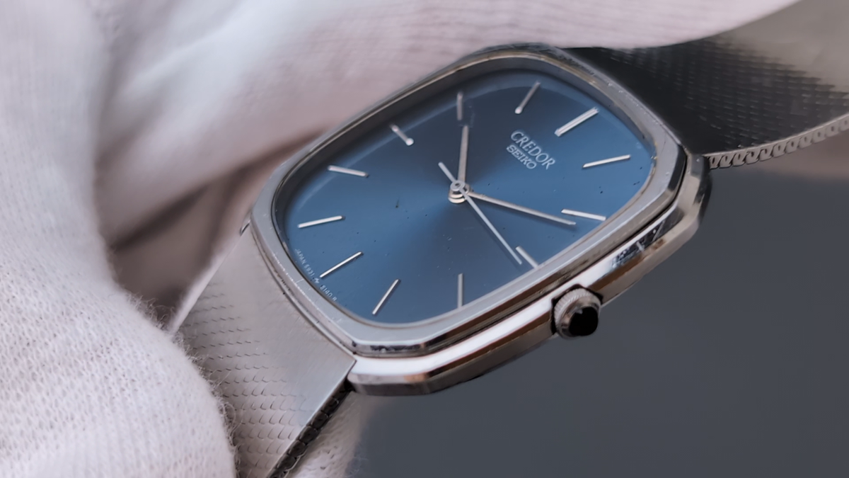 セイコー クレドール 5931-5160 クォーツ スクエア 腕時計 メンズ SEIKO CREDOR 5931-5160 Quartz Blue Dial Dial Men's Watch Vintage