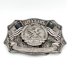 NRA Belt Buckle American Flag 125 Years 1996 Vintage National Rifle Association