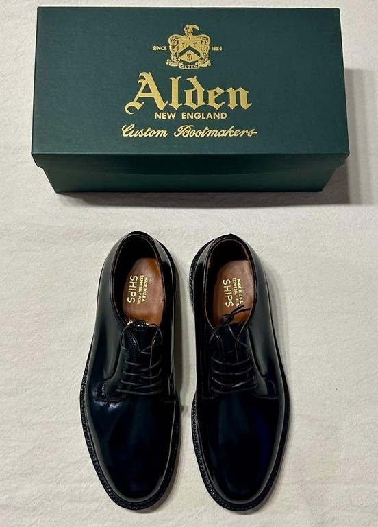 Alden 9901 Black Shell Cordovan Plain Toe Blucher | Alden Model