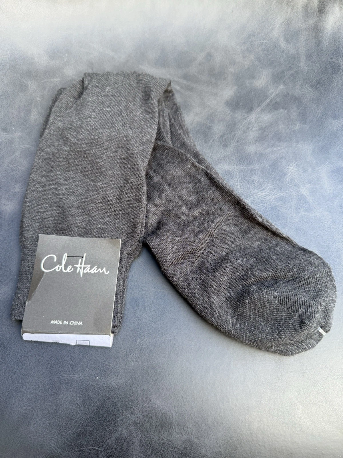 Cole Haan Vintage Mens Socks Weave Texture Dark Gray Heather Cotton Nylon NWT