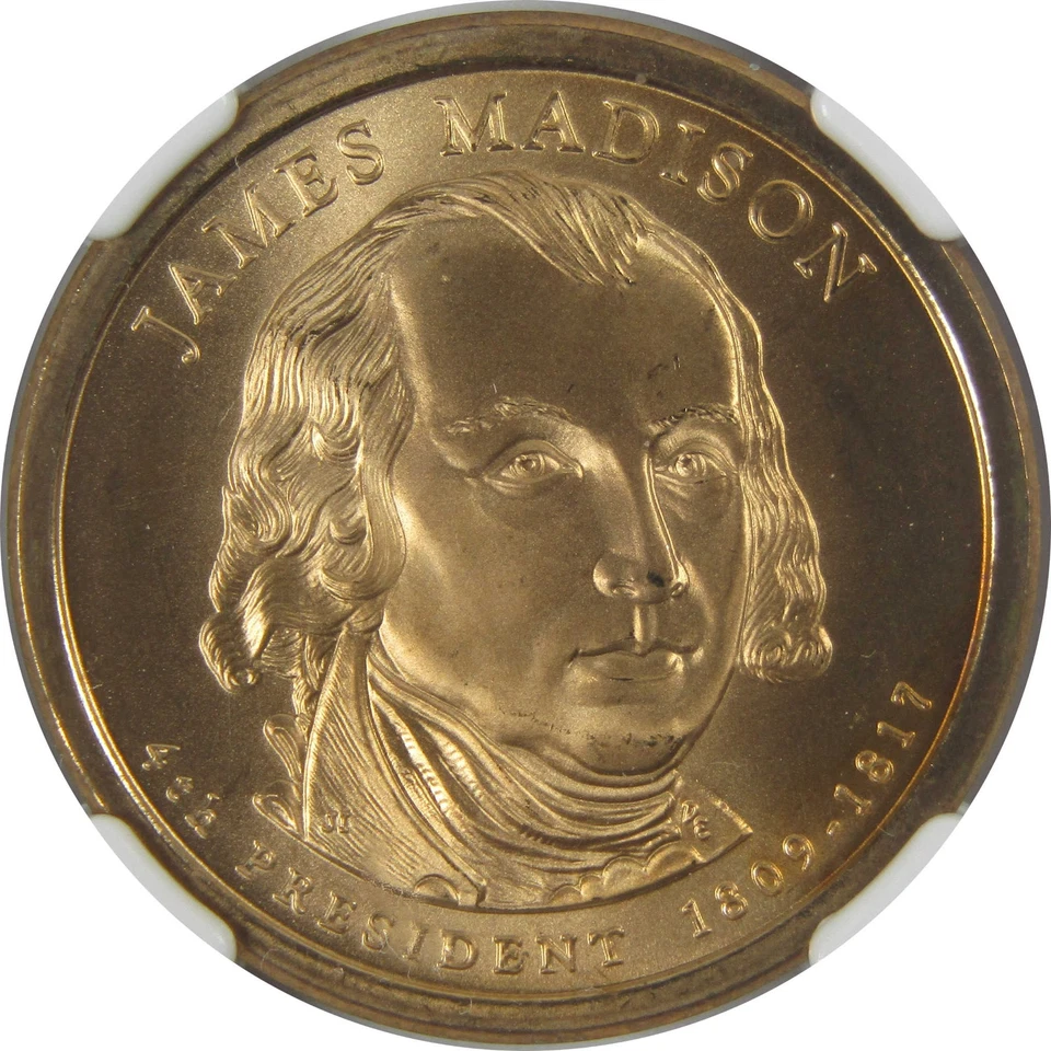 2007 James Madison Presidential MS 67 NGC $1 Missing Edge Lettering - Image 3 of 4