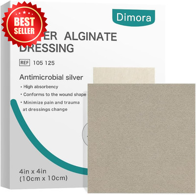 5 Pack 4x4'' Silver Calcium Alginate Wound Dressing Antibacterial Sterile US