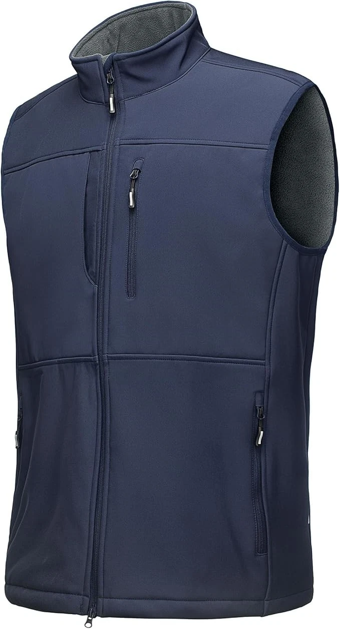 Outdoor Ventures Men's Running Vest, Fleece-Lined Softshell, L, Navy