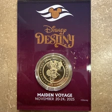 2025 Disney Cruise Line Destiny Maiden Voyage Legend Of The Keel Coin & Plaque ￼