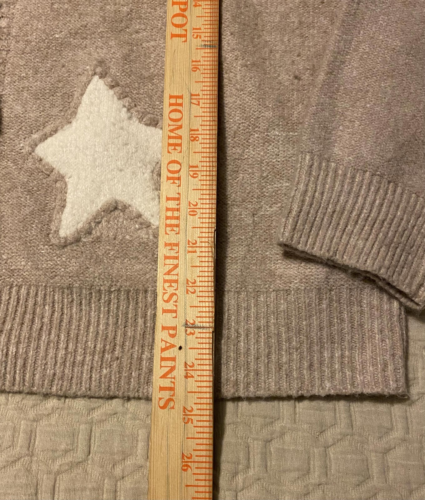 Threaded Leaf Beige Star Patterned Button-Up Card… - image 2