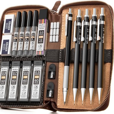 Nicpro 20er Metal Set | 5mm Leitungen | Lederetui