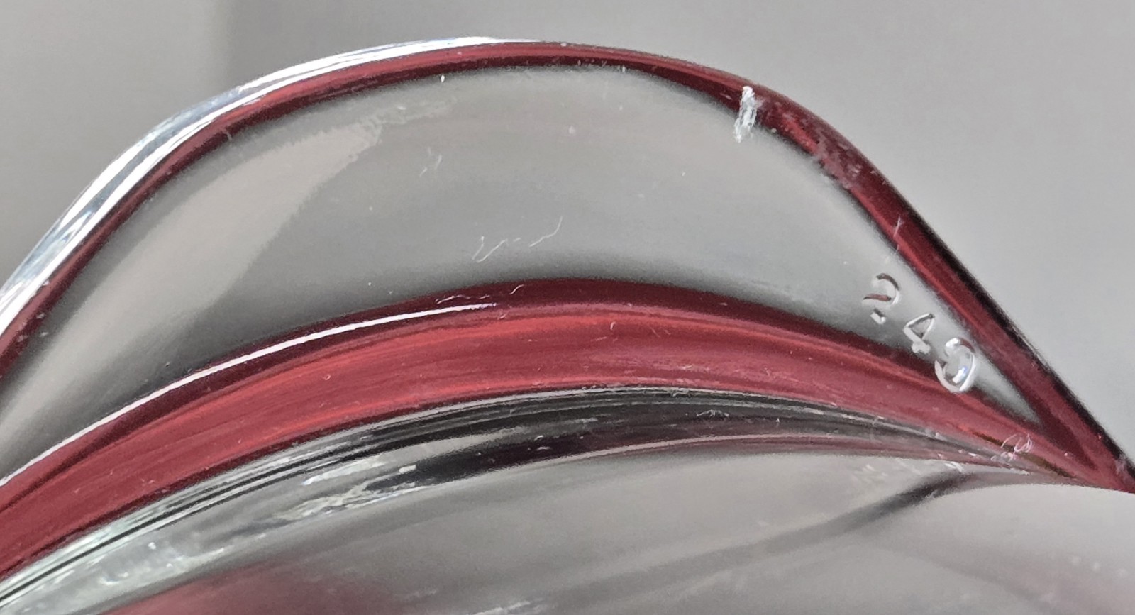 VINTAGE PYREX ENGLAND CLEAR GLASS TEARDROP MEASURING BOWL LITERS/PINTS