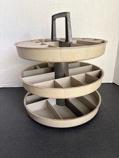 Vintage 1960s Rubbermaid 2858 3-Tier Lazy Susan Turntable Craft Parts Organizer