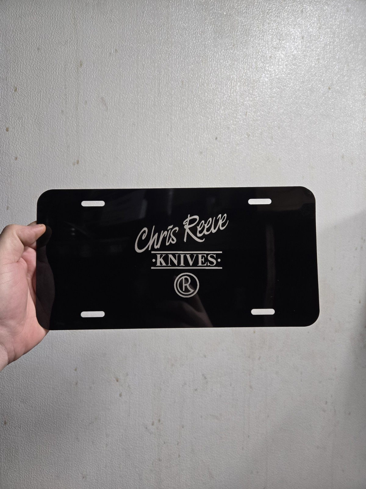 Chris Reeves Knife Custom Laser Engraved  Truck/ Car Tag