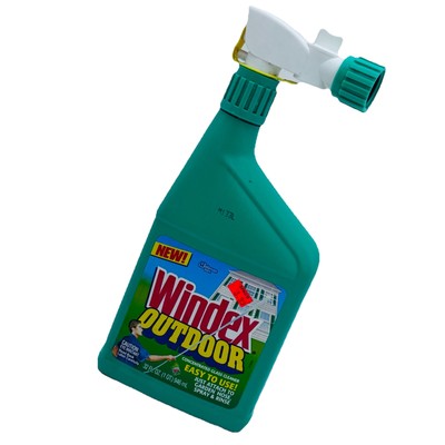 Windex Outdoor Concentrated Glass Cleaner Easy To Use 32 fl oz Garden Hose NEW