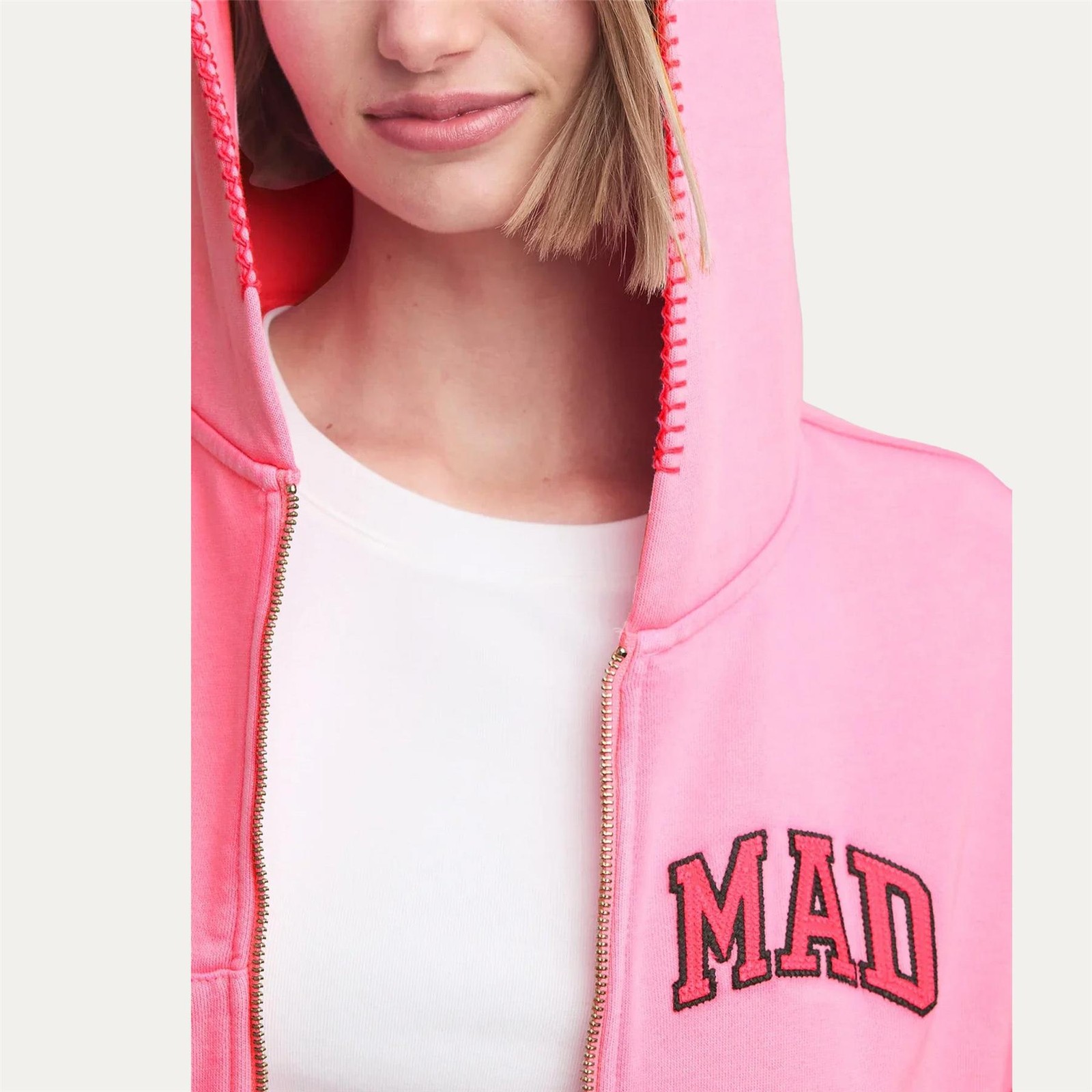 Gap MadHappy Cropped Mad Hoodie + Straight Leg Sweatpants Set Pink MSRP208