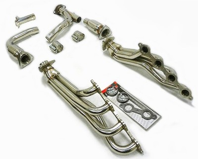 OBX Stainless Long Tube Manifold 09-13 Chevy 1500 4.8L 5.3L 6.0L w Adapter 6pcs