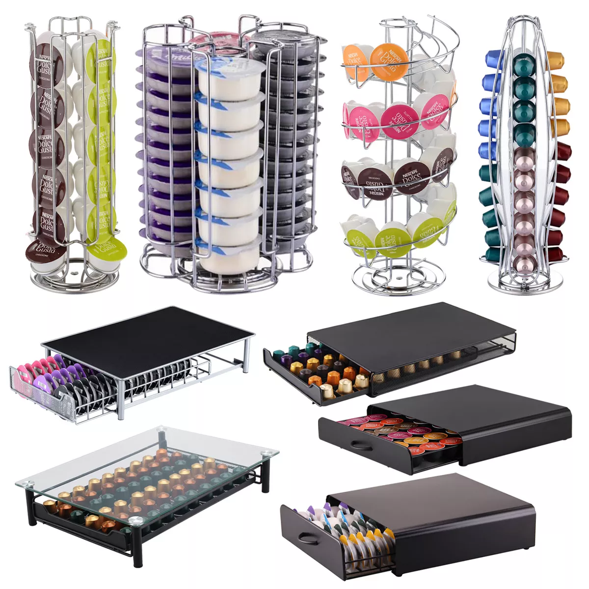 Coffee Capsule Storage Drawer Coffee Pod dolce gusto capsule Holder For  Nespresso Pods Stand Rack porta