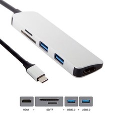 USB 3.1 Type-C USB-C to HDMI Dual 3.0 Hub SD TF Card Reader for Laptop PC