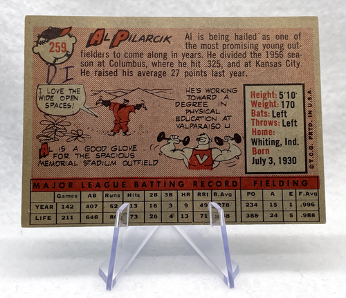 Al Pilarcik 1958 Topps Chewing Gum #259 Baltimore Orioles - Picture 2 of 2