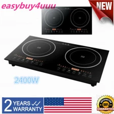 2400W Portable Induction Cooktop Countertop Dual Cooker Burner Stove Hot Plate