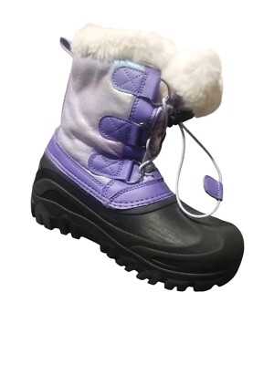 Dream Pairs Kids Purple Boots Size 1 Waterproof Quick Lace Winter Snow Rain