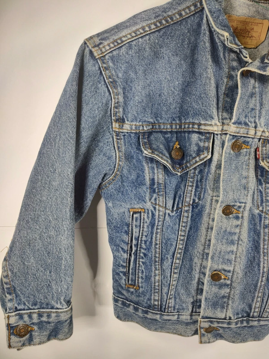 Vintage 1980s Levi's Denim Trucker Jacket 57508-0218 Made in USA Size Small S-M