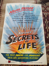 1956 Disney " SECRETS OF LIFE" Original Movie Poster EX+ cond.  27" x 41"