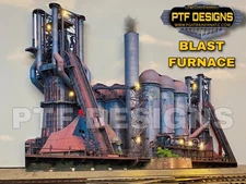 O Scale BLAST FURNACE -  Steel Mill Building Flat w/ LEDs Trackside Lionel MTH