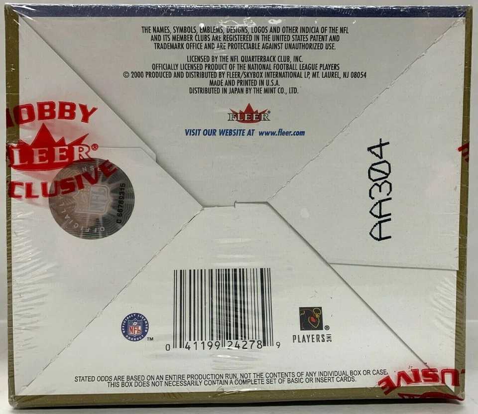 2000 FLEER GREATS OF THE GAME NFL FOOTBALL HOBBY BOX 24 PACKS NEW SEALED - Image 2 of 4