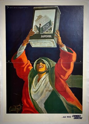 FIAT OIL - SUPEROL - Poster advertising canvas reproduction - (Dudovich) -