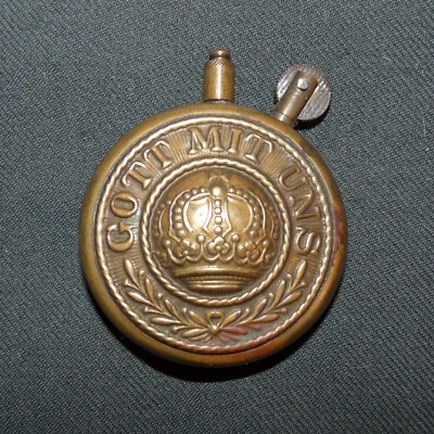 Original WW1 German Imperial Army Brass Trench Lighter - Gott Mit Uns