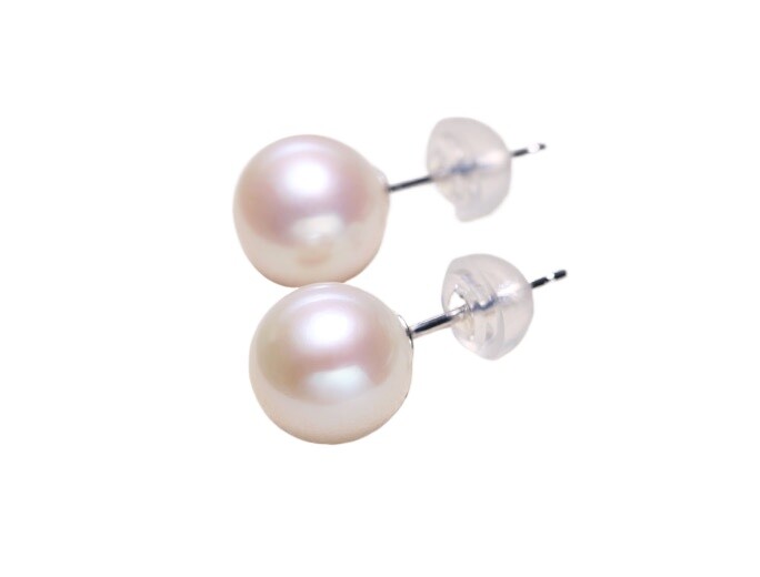 Pair of 11mm Natural South Sea Genuine White Round Pearl Stud Earring 6300