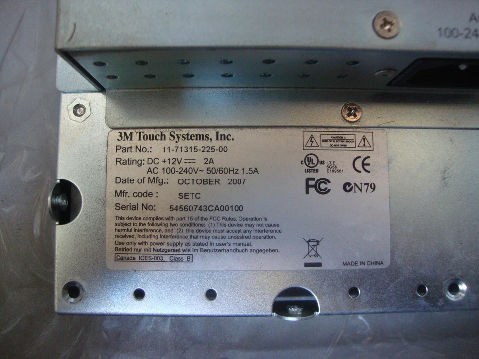 3M MicroTouch Display Touch Screen Monitor OPEN FRAME USB ,11-71315-225-00 NEW - Bild 3 von 4