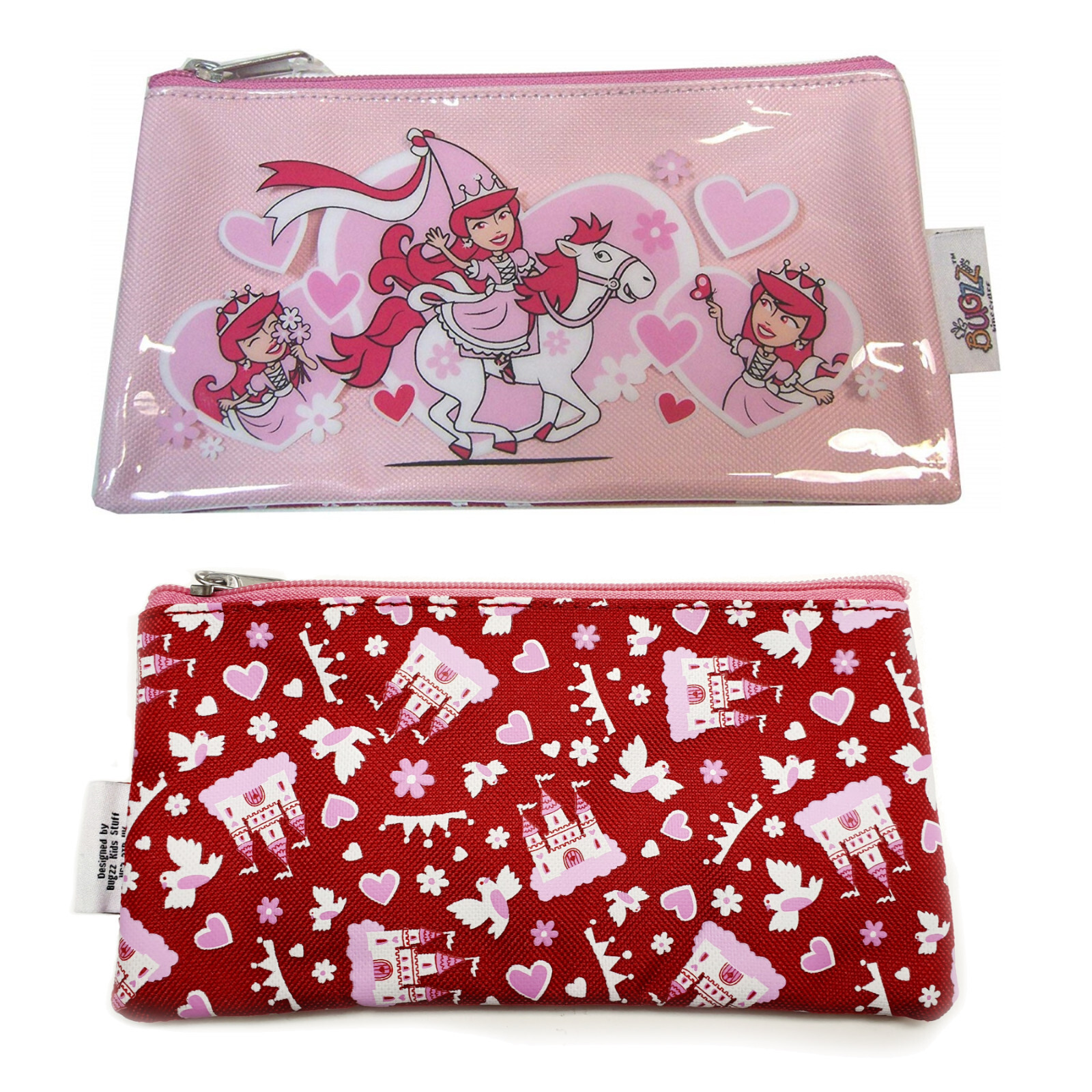 Pencil Case Girls Princess Pretty Pink Fairy Tale Love Hearts Kids School Bugzz