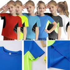 Unisex Kids T-shirt Athletic Top Basketball Tees Gym Shirt Jogging Sportswear