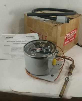 1 NEW QUALITROL 104-309-02 6'' LIQUID TEMPERATURE GAUGE & PROBE NIB *MAKE OFFER*