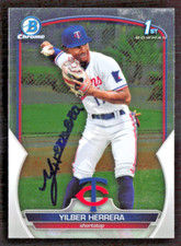 YILBER HERRERA SIGNED 2023 1ST BOWMAN CHROME PROSPECTS CARD # BCP-86 TWINS 2