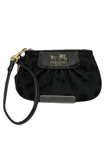 小物 coach mini wallet signature BLACK y2k Coach Mini Wallet Signature Black Y2K | eBay