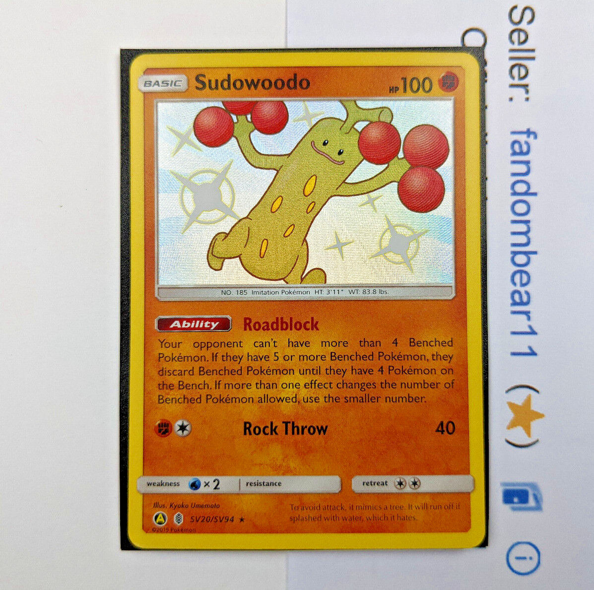 Carta Pokémon Sudowoodo Evoluções Em Paldea 219/193 | Parcelamento Sem - Foto 11