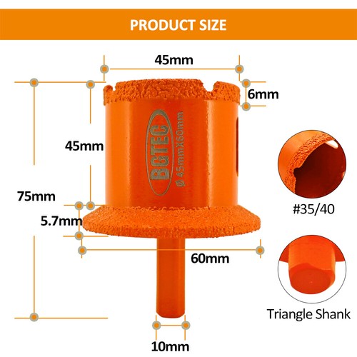 40-50mm Diamond Water Sink Drilling Bits Marble Ceramic Drill Countertop Grinder - Picture 10 of 12