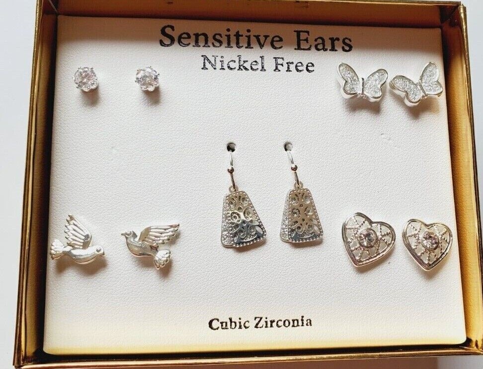 Kohl's Stud Back Earrings Pair Sensitive Ears Birds Butterfly's
